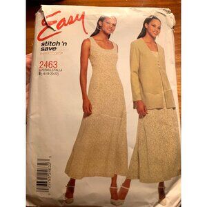 McCalls 2463 90s Womens Dress Jacket Sewing Pattern Size 16 18 20 22